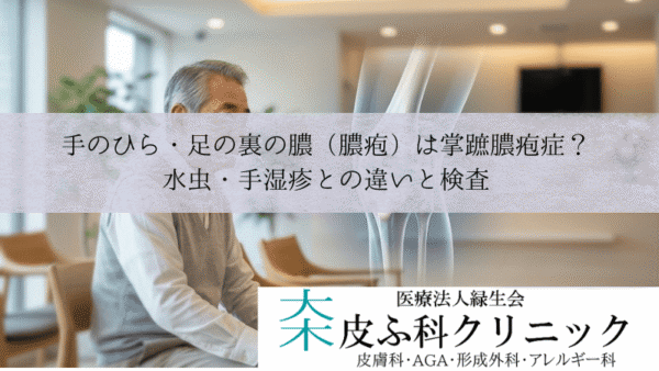 手のひら・足の裏の膿（膿疱）は掌蹠膿疱症？｜水虫・手湿疹との違いと検査