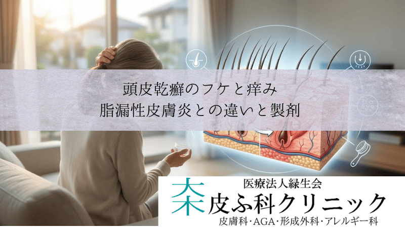 頭皮乾癬のフケと痒み|脂漏性皮膚炎との違いとローション・シャンプー製剤