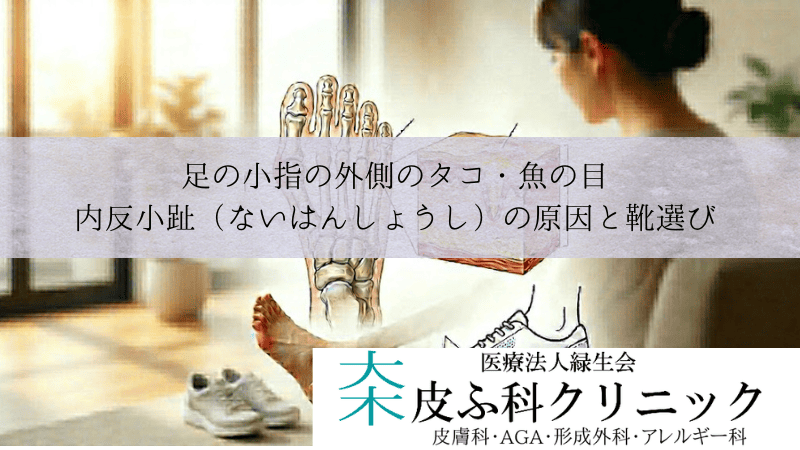 足の小指の外側のタコ・魚の目|内反小趾(ないはんしょうし)の原因と靴選び