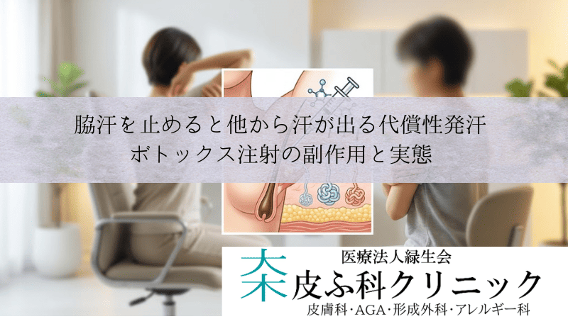 脇汗を止めると他から汗が出る代償性発汗｜ボトックス注射の副作用と実態