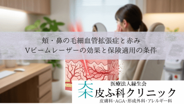 頬・鼻の毛細血管拡張症と赤み｜Vビームレーザーの効果と保険適用の条件