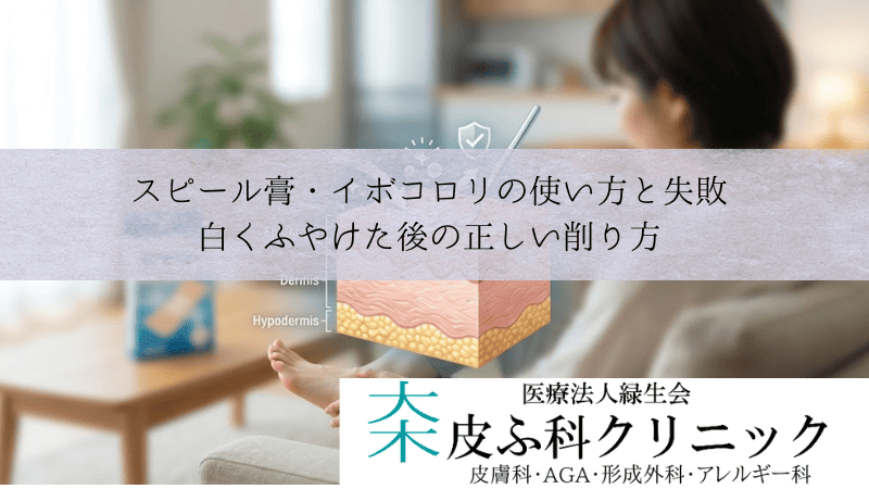 スピール膏・イボコロリの使い方と失敗|白くふやけた後の正しい削り方