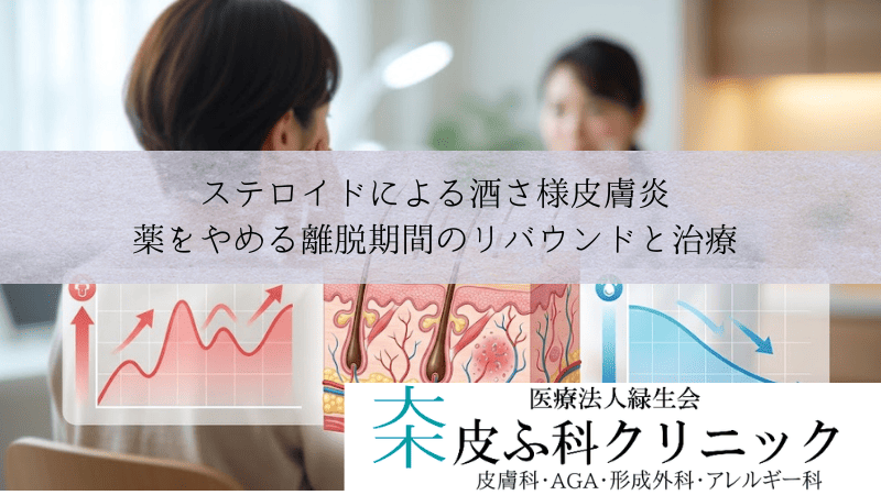 ステロイドによる酒さ様皮膚炎|薬をやめる離脱期間のリバウンドと治療