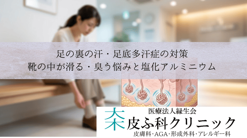 足の裏の汗・足底多汗症の対策|靴の中が滑る・臭う悩みと塩化アルミニウム
