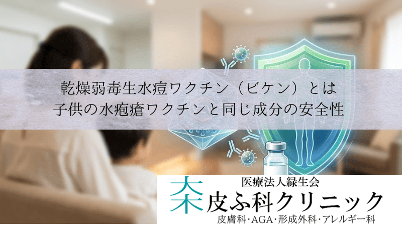 乾燥弱毒生水痘ワクチン(ビケン)とは|子供の水疱瘡ワクチンと同じ成分の安全性