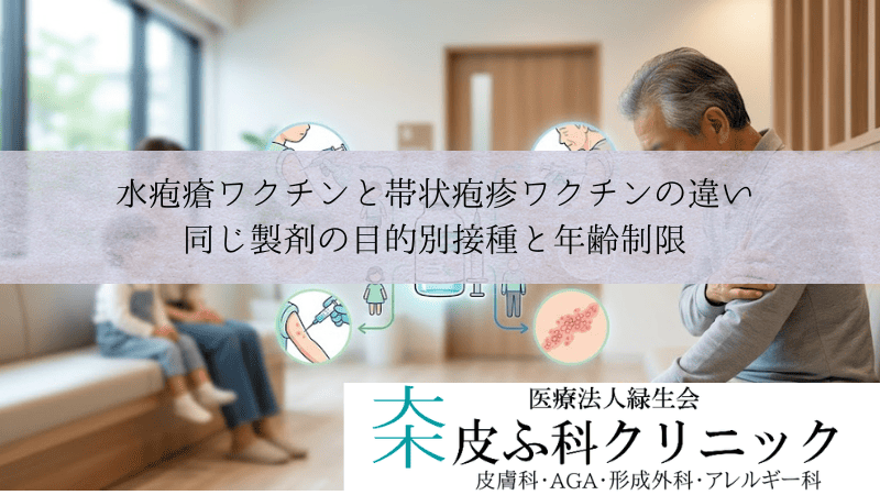 水疱瘡ワクチンと帯状疱疹ワクチンの違い｜同じ製剤の目的別接種と年齢制限