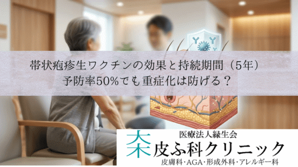 帯状疱疹生ワクチンの効果と持続期間（5年）｜予防率50%でも重症化は防げる？