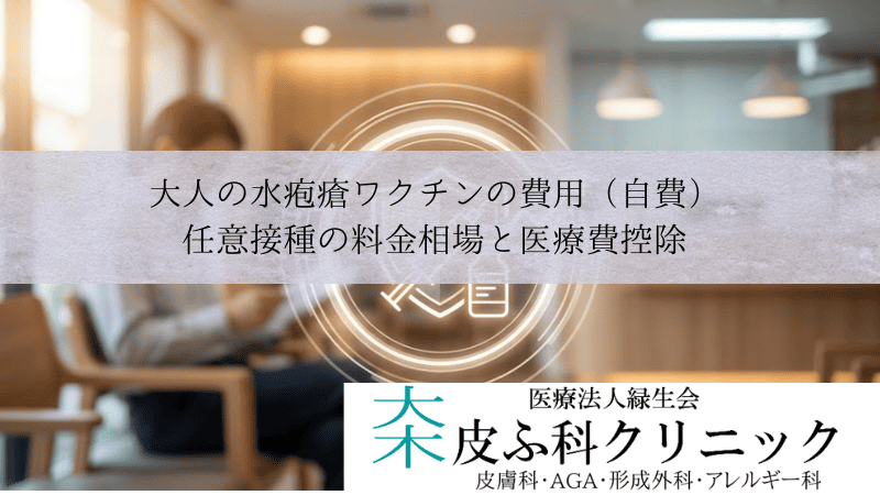 大人の水疱瘡ワクチンの費用（自費）｜任意接種の料金相場と医療費控除