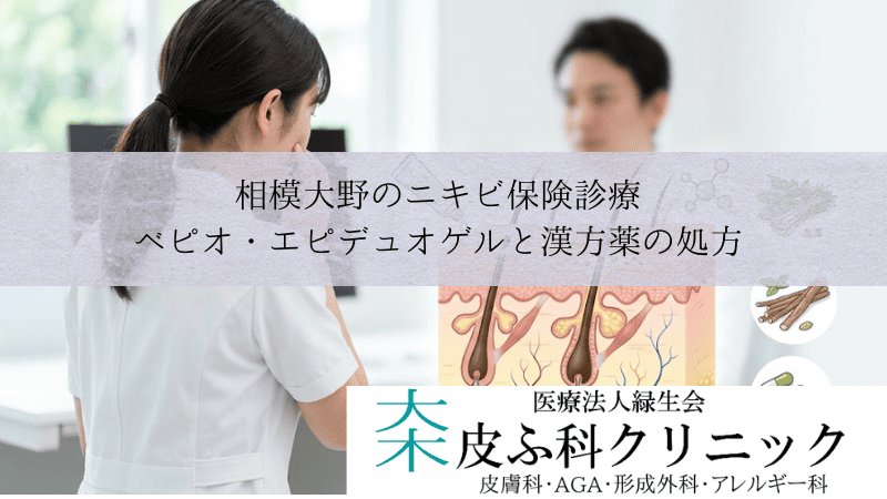 相模大野のニキビ保険診療|ベピオ・エピデュオゲルと漢方薬の処方