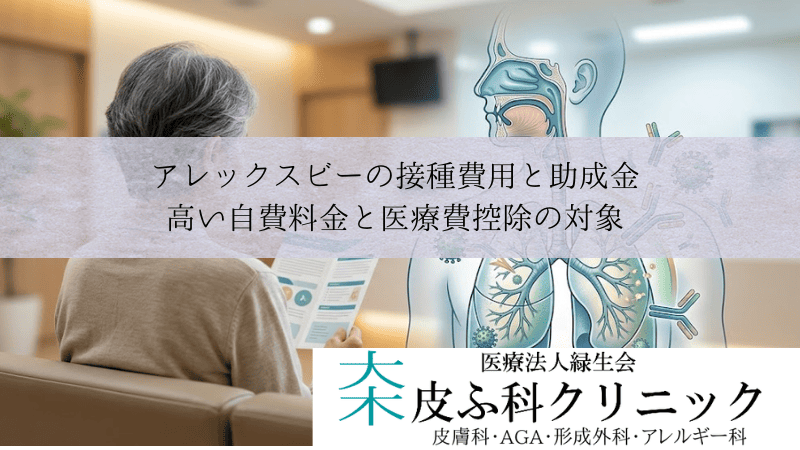 アレックスビーの接種費用と助成金|高い自費料金と医療費控除の対象