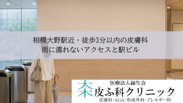 相模大野駅近・徒歩3分以内の皮膚科｜雨に濡れないアクセスと駅ビル