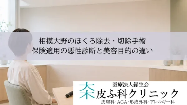 相模大野のほくろ除去・切除手術｜保険適用の悪性診断と美容目的の違い